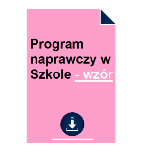 Program naprawczy w Szkole - wzór