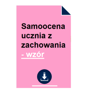 Samoocena ucznia z zachowania - wzór