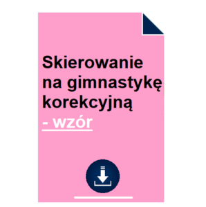 Skierowanie na gimnastykę korekcyjną - wzór