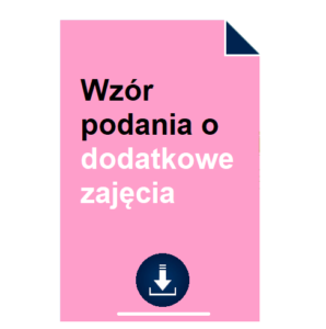 Wzór podania o dodatkowe zajęcia