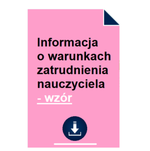 informacja-o-warunkach-zatrudnienia-nauczyciela-wzor