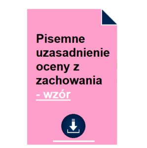 pisemne-uzasadnienie-oceny-z-zachowania-wzor