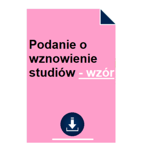 podanie-o-wznowienie-studiow-wzor
